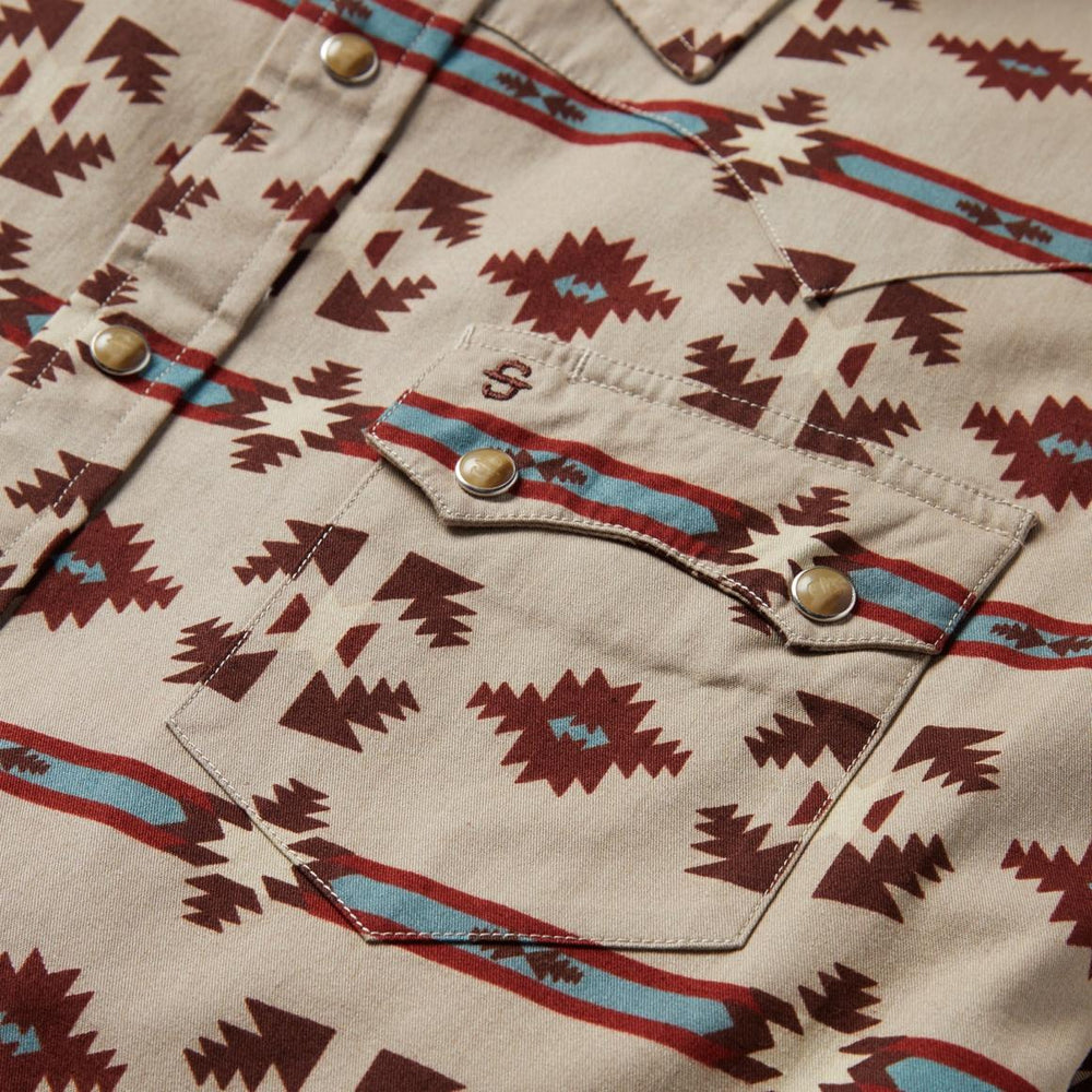 Gaucho Stripe Shirt Brown | Men Stetson Western Shirts