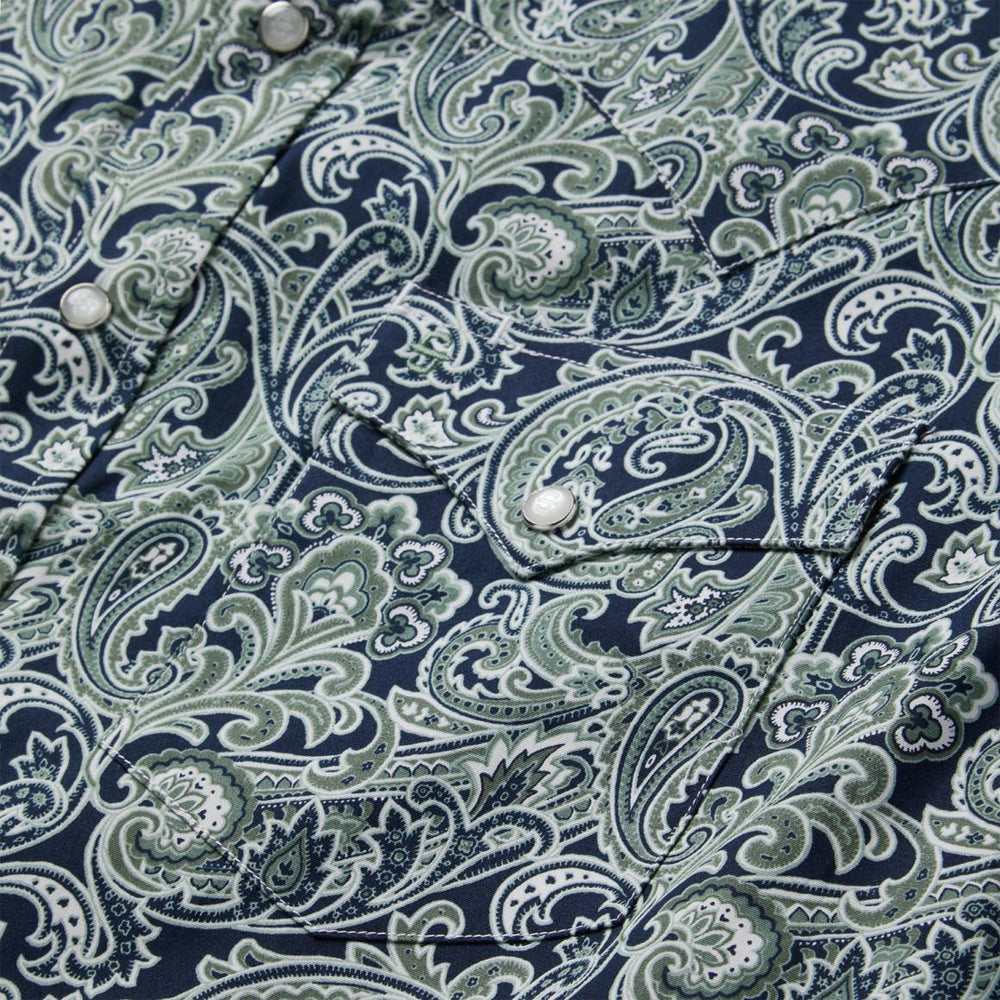 Greenspring Paisley Print Western Shirt Blue | Men Stetson Classic Cut