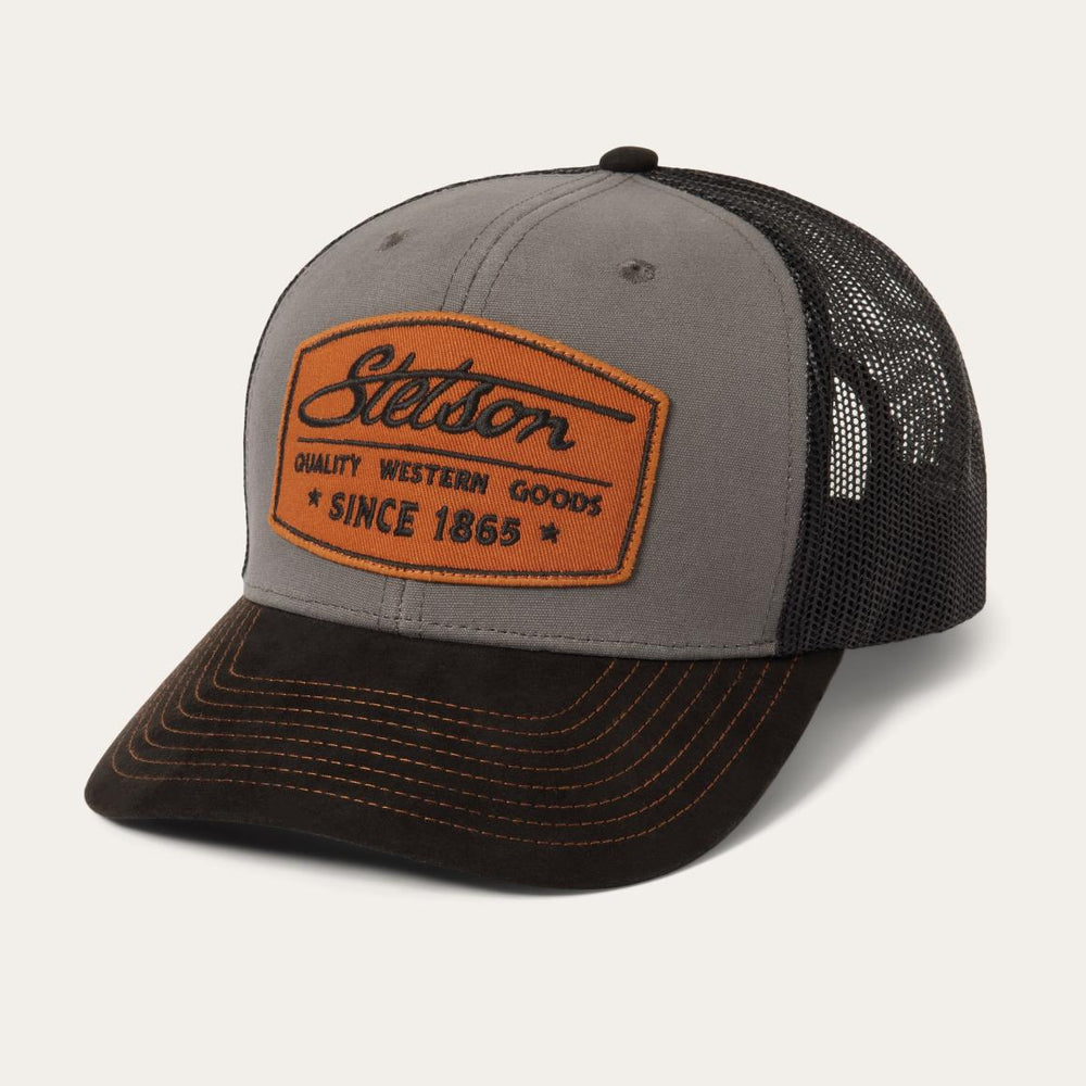 Grey Heritage Script Trucker Cap Grey | Men/Women Stetson Caps & Truckers