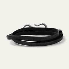 Hook Leather Bracelet Black Leather | Men/Women Stetson Jewelry