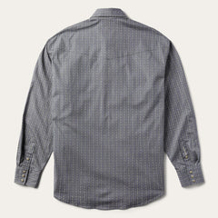Horseshoe Stripe Print Shirt Grey | Men Stetson Classic Cut