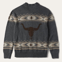 Longhorn Cardigan Grey | Men Stetson Sweaters & Hoodies