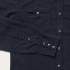 Navy Twill Shirt Blue | Men Stetson Western Shirts