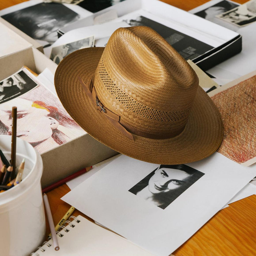 Open Road Vented Straw Cowboy Hat Cognac | Men/Women Stetson Fedora
