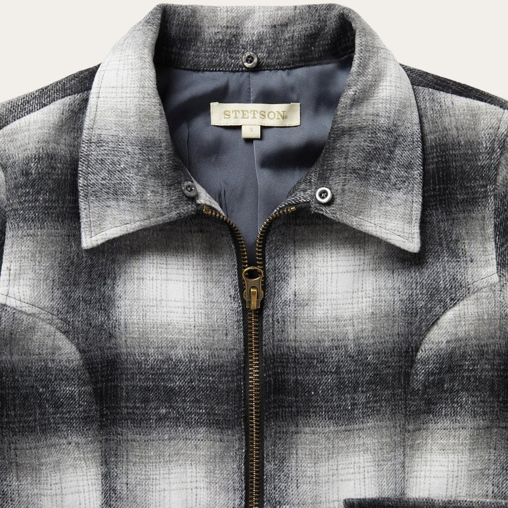 Plaid Cropped Jacket Black | Women Stetson Jackets