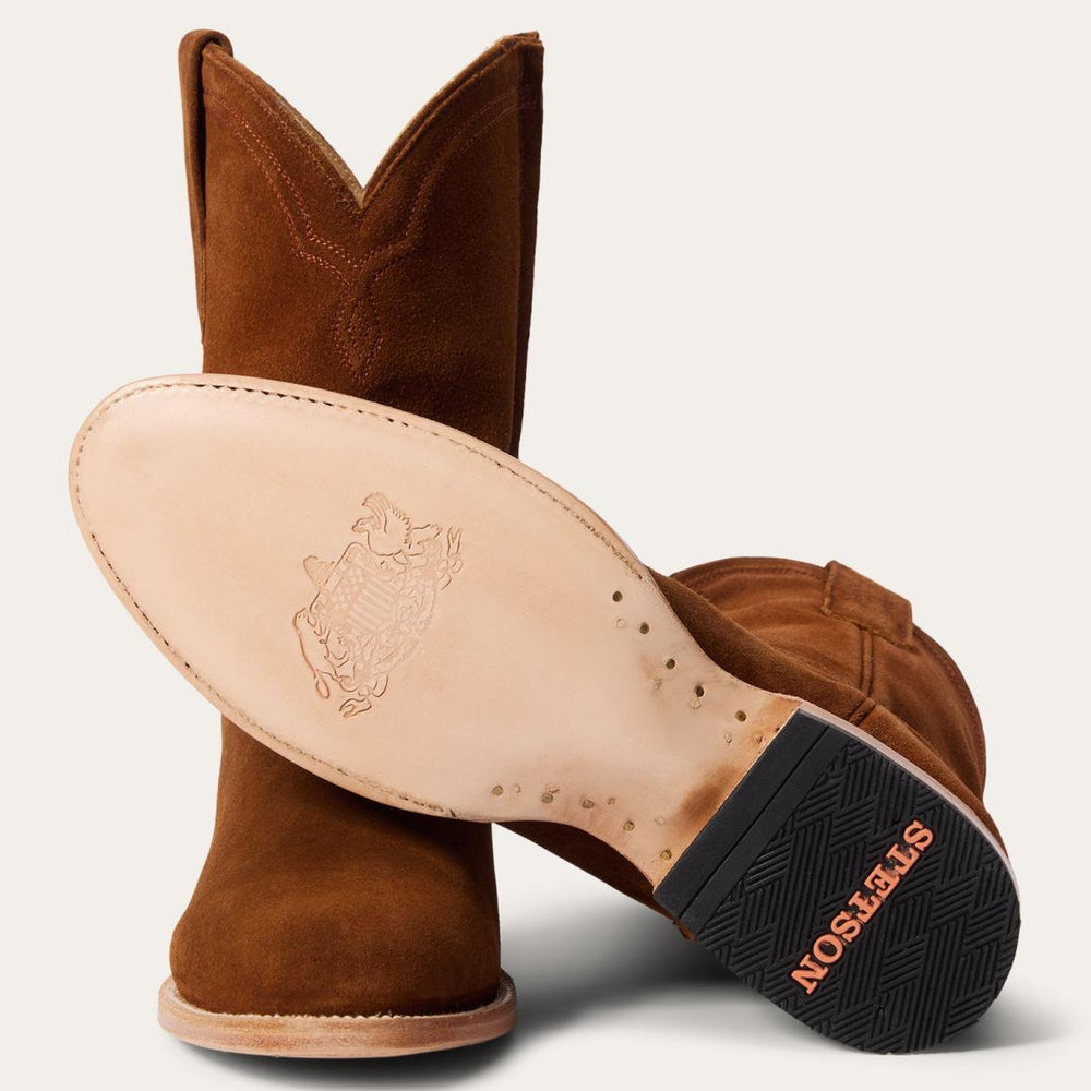 Rancher Zip Roper Suede Brown | Men Stetson Ropers