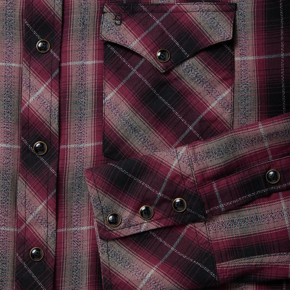 Red Marl Plaid Western Shirt Red | Men Stetson Modern Cut