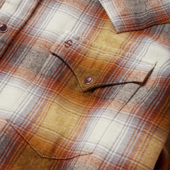Rust Plaid Flannel Western Shirt Brown | Men Stetson Flannel Shirts