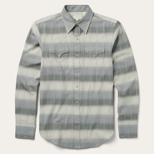 Serape Dobby Twill Western Shirt Brown | Men Stetson Western Shirts