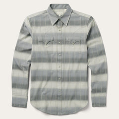 Serape Dobby Twill Western Shirt Brown | Men Stetson Western Shirts