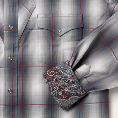 Smoke Ombre Western Shirt Grey | Men Stetson Western Shirts