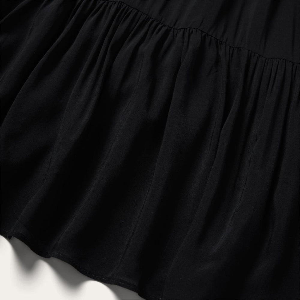 Solid Rayon Sleeveless Prairie Dress Black | Women Stetson Midi