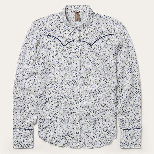 Stars Print Western Shirt White | Women Stetson Western Shirts