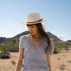Tallahassee Shantung Straw Fedora Natural | Men/Women Stetson Fedora