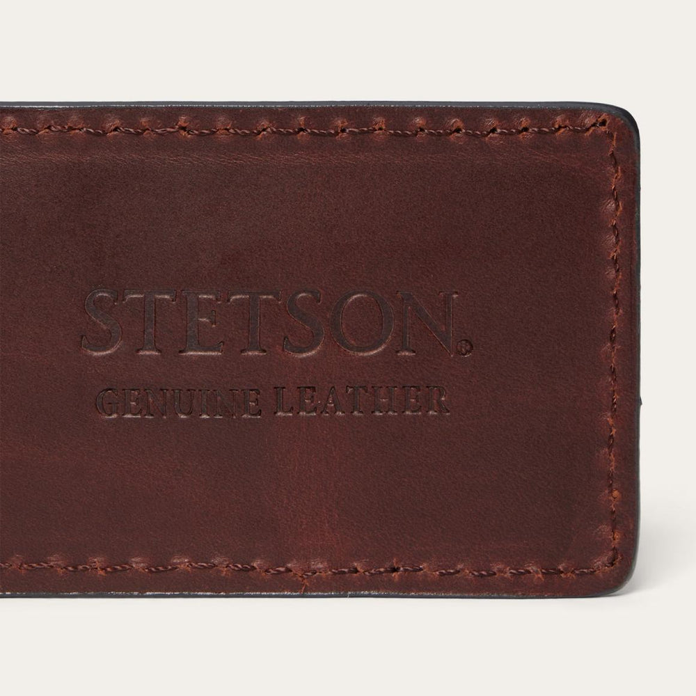 Tooled Embossed Croco Money Clip Brown | Men Stetson Wallets