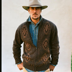 Vertical Aztec Cardigan Brown | Men Stetson Jackets
