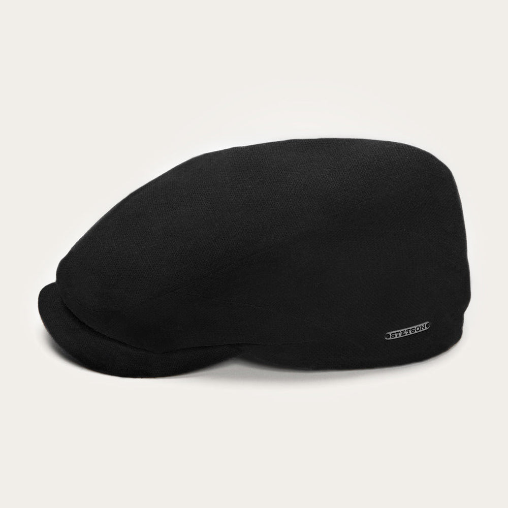 Virgin Wool & Cashmere Driver Cap Black | Men/Women Stetson Caps & Truckers