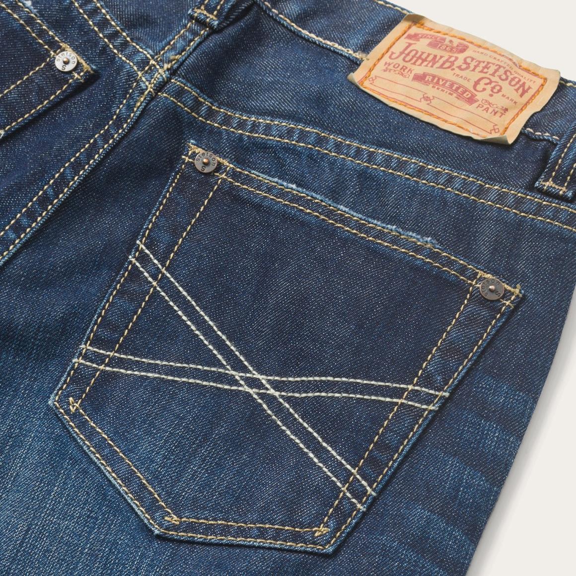1312 Fit Destructed Jeans Blue | Men Stetson Boot Cut