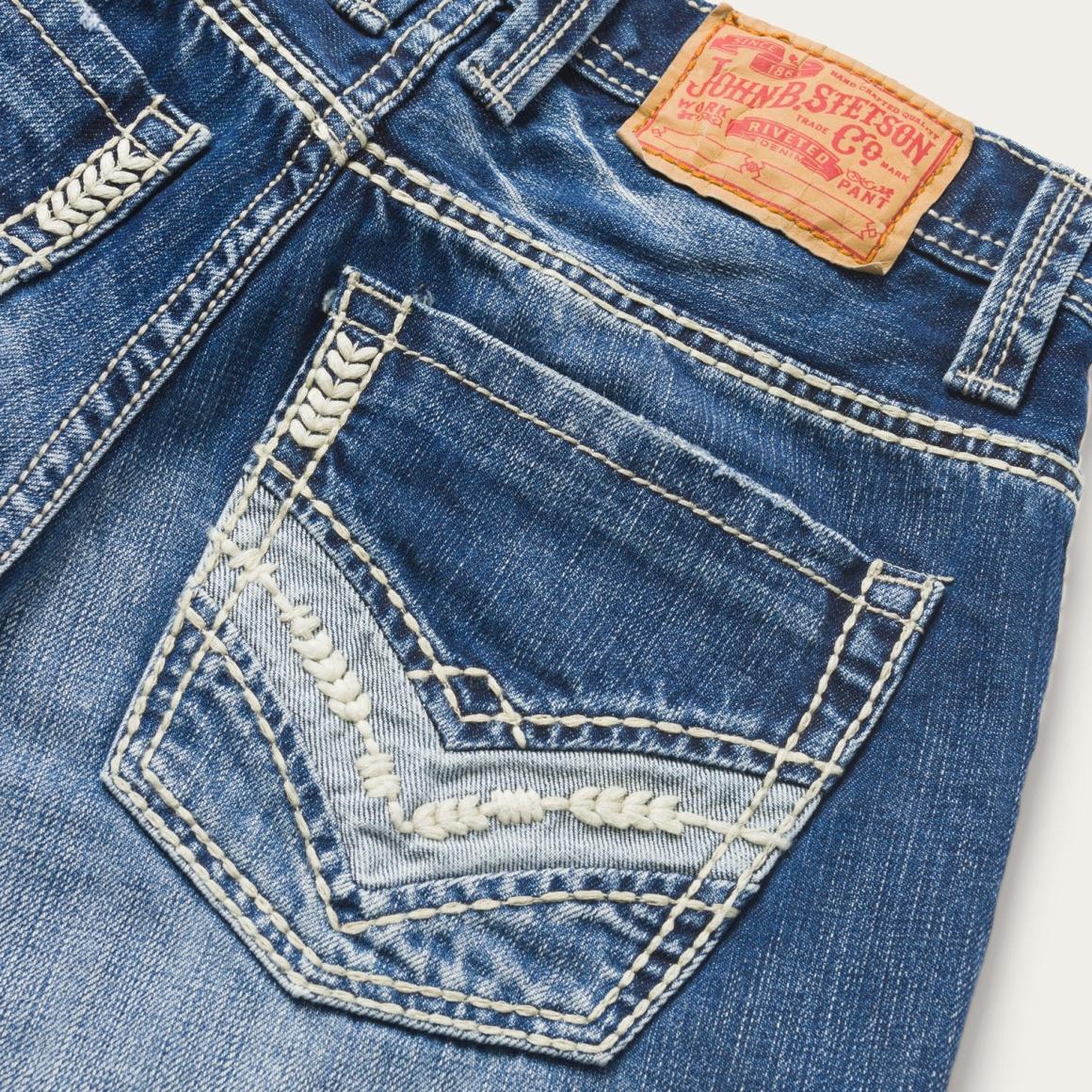 1312 Fit Light Wash Jeans Blue | Men Stetson Boot Cut