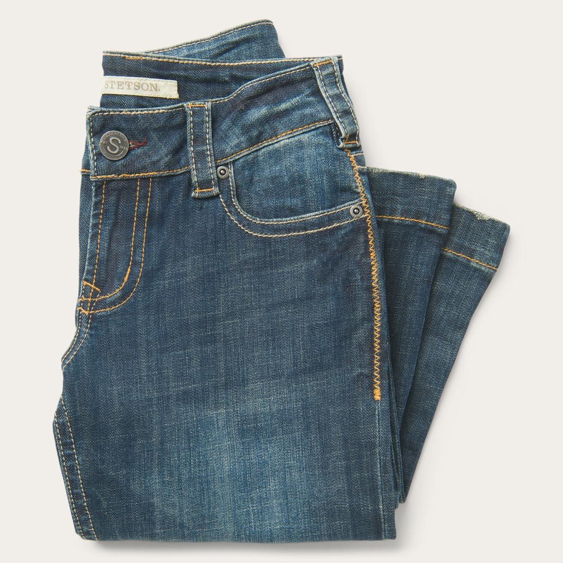 214 City Trouser Jeans In Medium Wash Blue | Women Stetson Denim