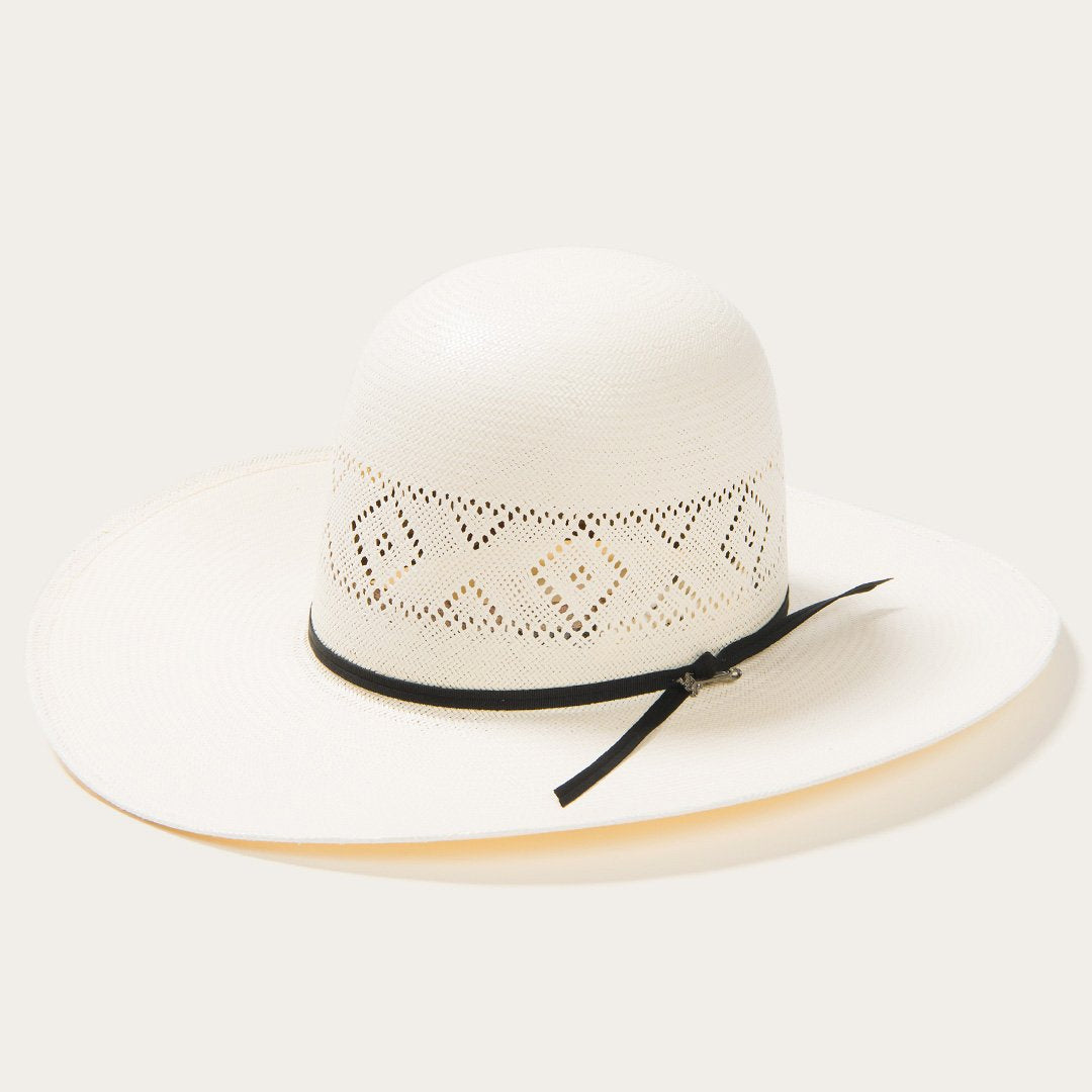 Saddleman 20X Open Crown Straw Cowboy Hat Natural