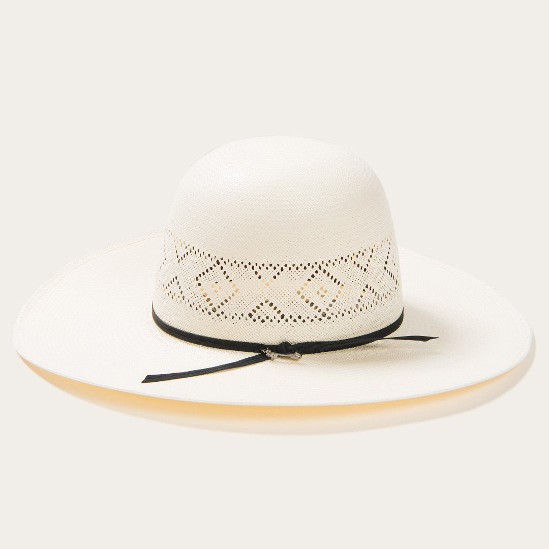 Saddleman 20X Open Crown Straw Cowboy Hat Natural