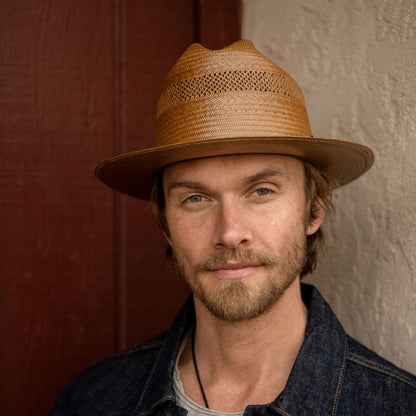 Open Road Vented Straw Cowboy Hat Cognac