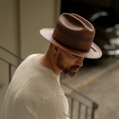 Open Road Vented Straw Cowboy Hat Chocolate