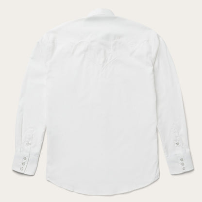 Classic Solid Snap Poplin Shirt In Optic White White