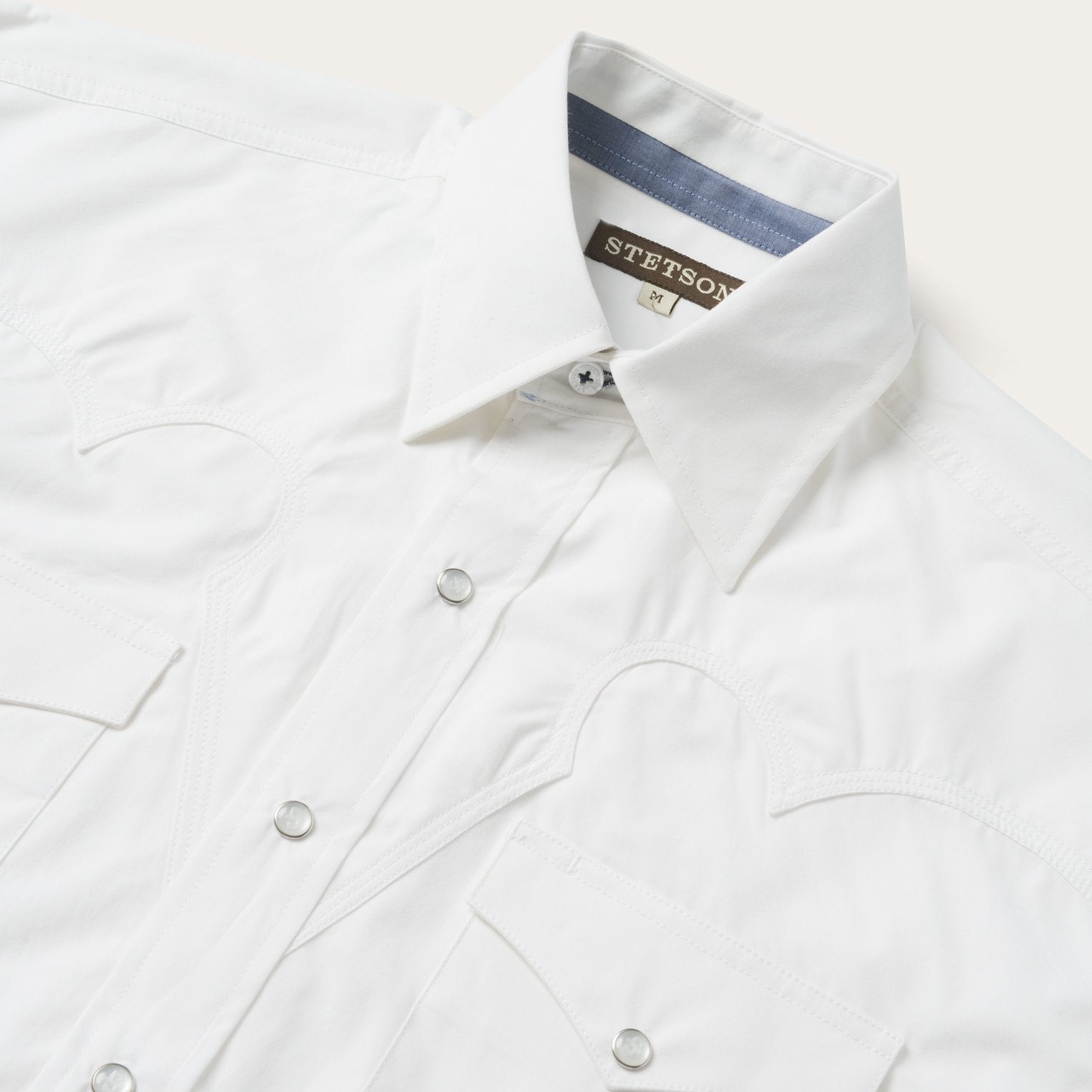Classic Solid Snap Poplin Shirt In Optic White White