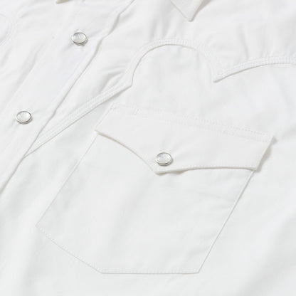 Classic Solid Snap Poplin Shirt In Optic White White