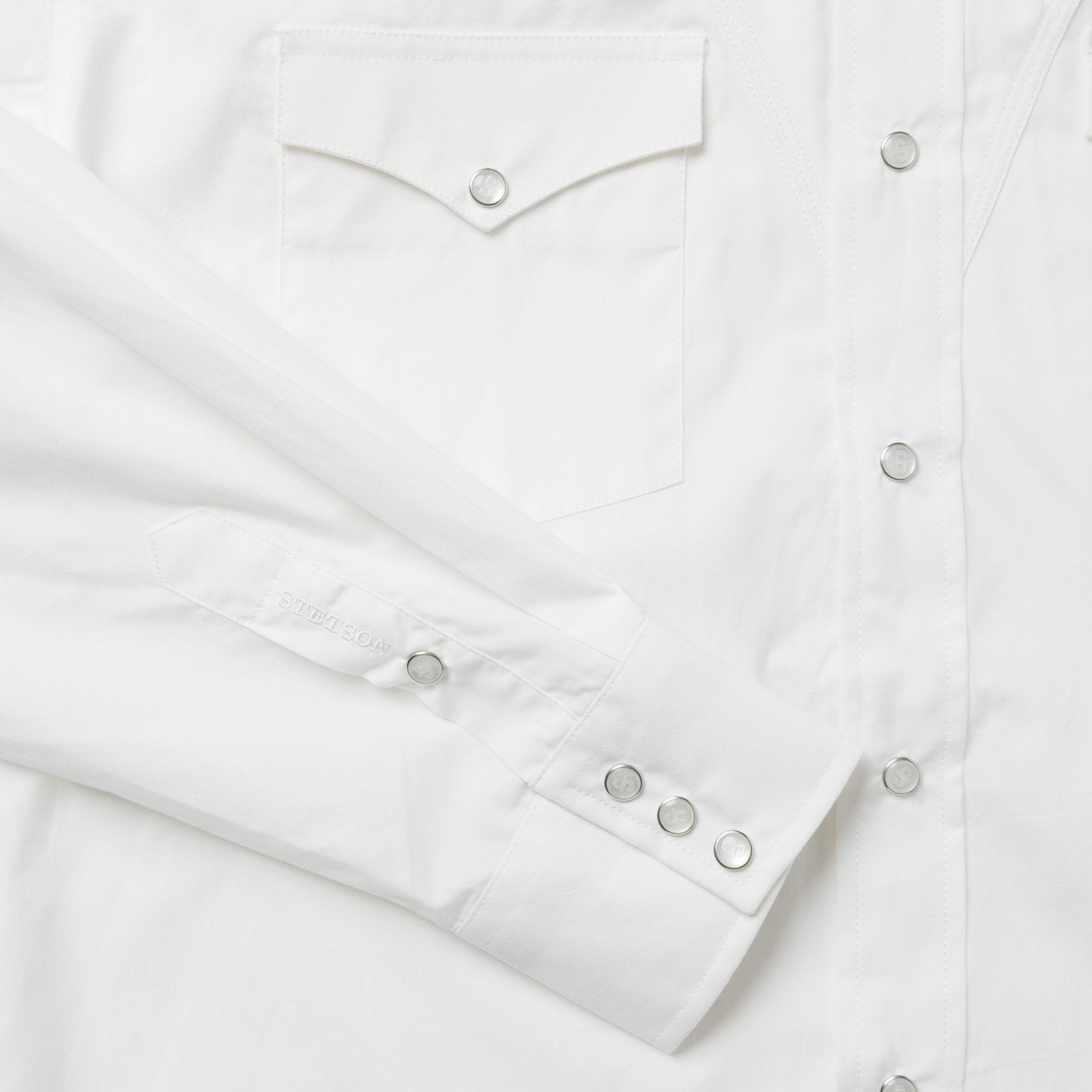 Classic Solid Snap Poplin Shirt In Optic White White