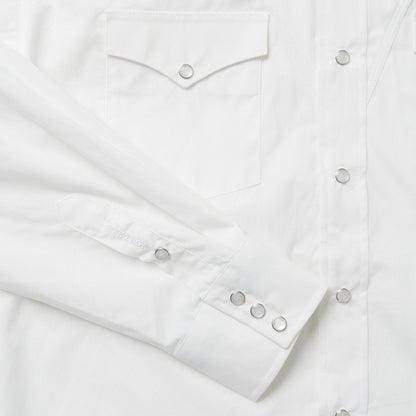 Classic Solid Snap Poplin Shirt In Optic White White