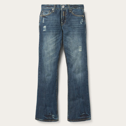 1014 Fit Destructed Dark Wash Jeans Blue