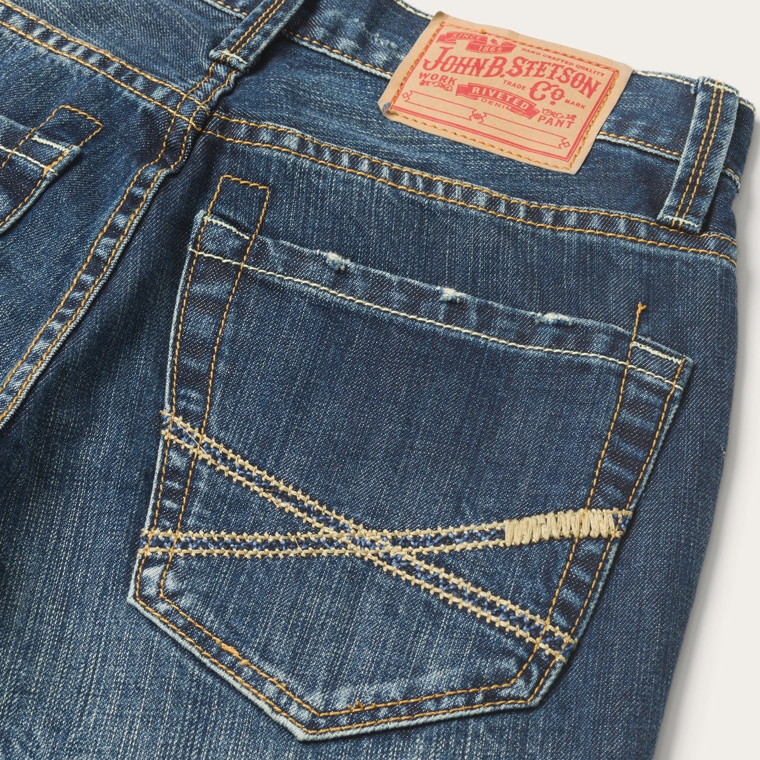 1014 Fit Destructed Dark Wash Jeans Blue