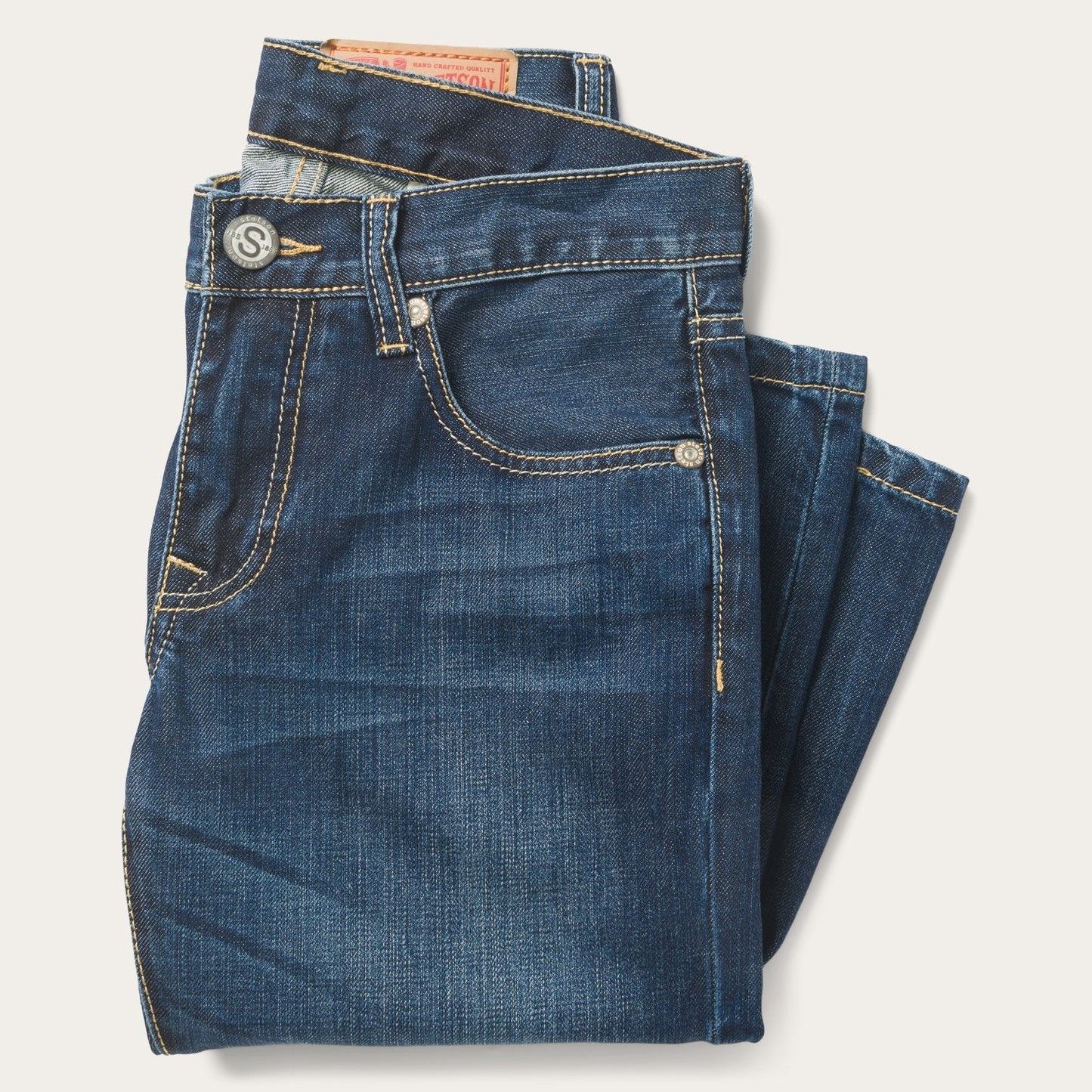 1014 Fit Semi-Destructed Wash Jeans Blue