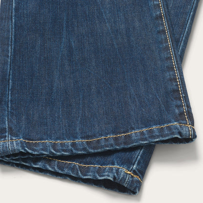 1014 Fit Semi-Destructed Wash Jeans Blue