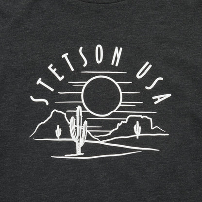 Cactus And Sunset Graphic Tee Black