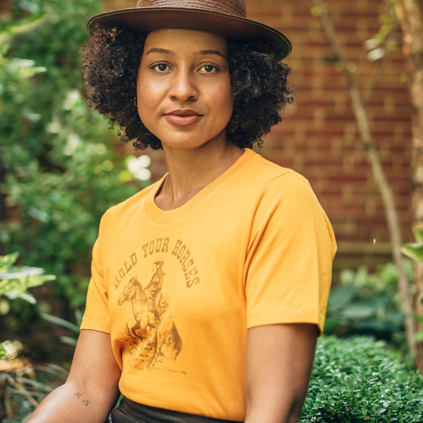 Hold Your Horses Graphic Tee Yellow