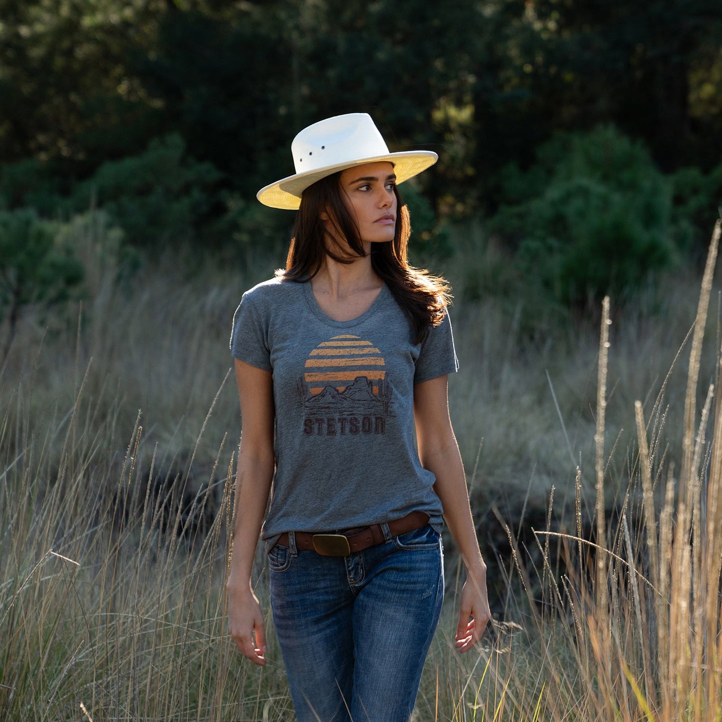 Sunset Graphic Tee Grey