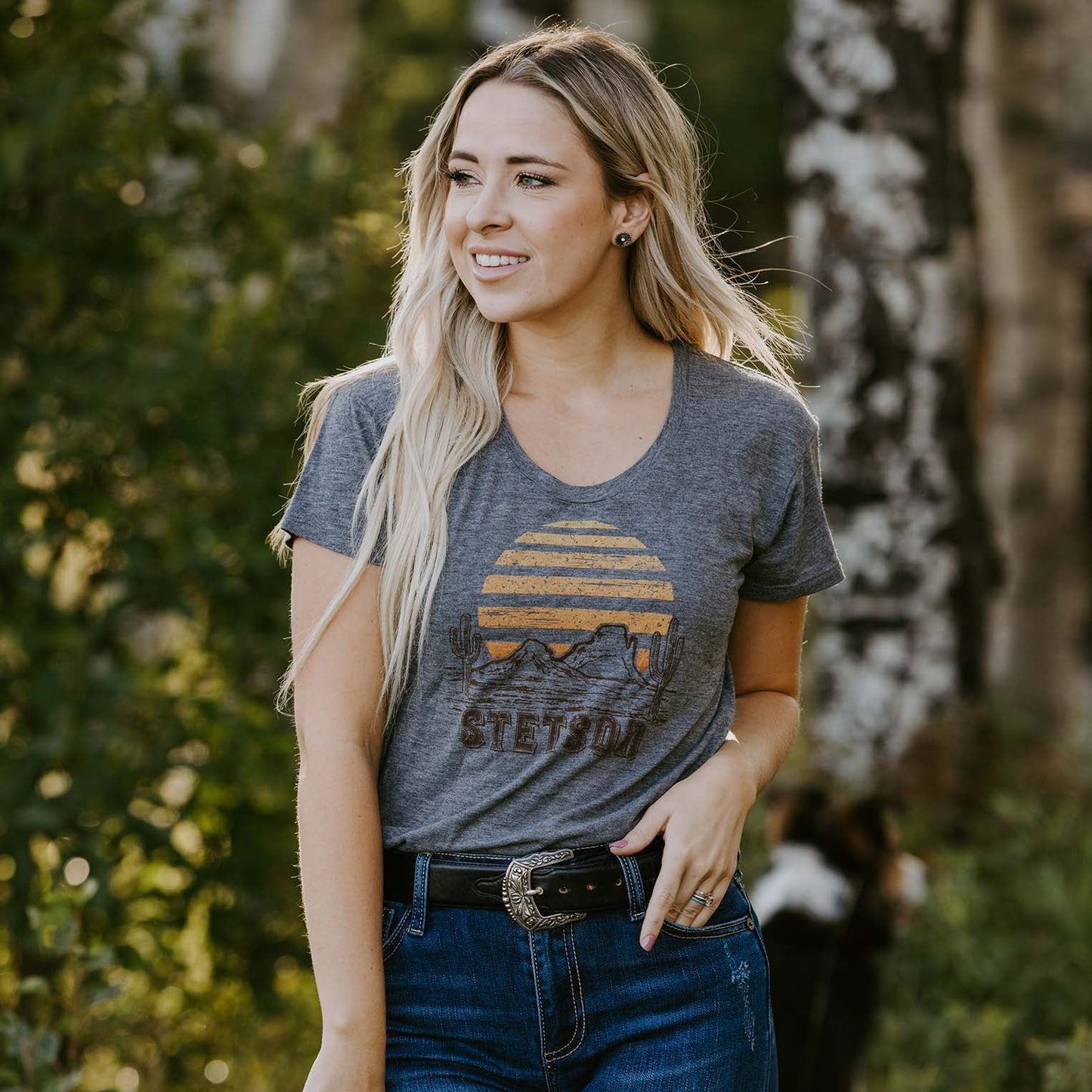 Sunset Graphic Tee Grey