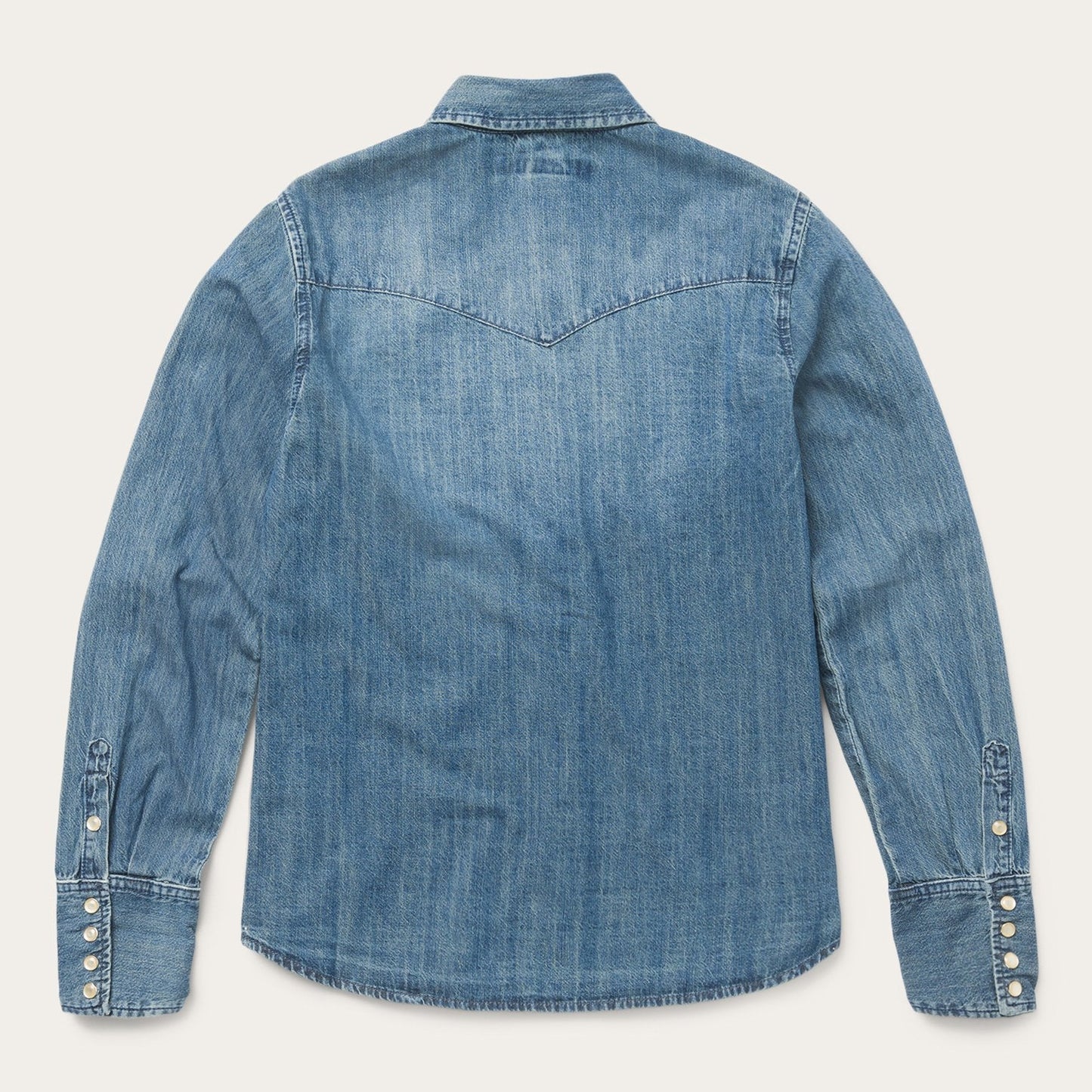 Denim Snap Front Western Shirt Blue
