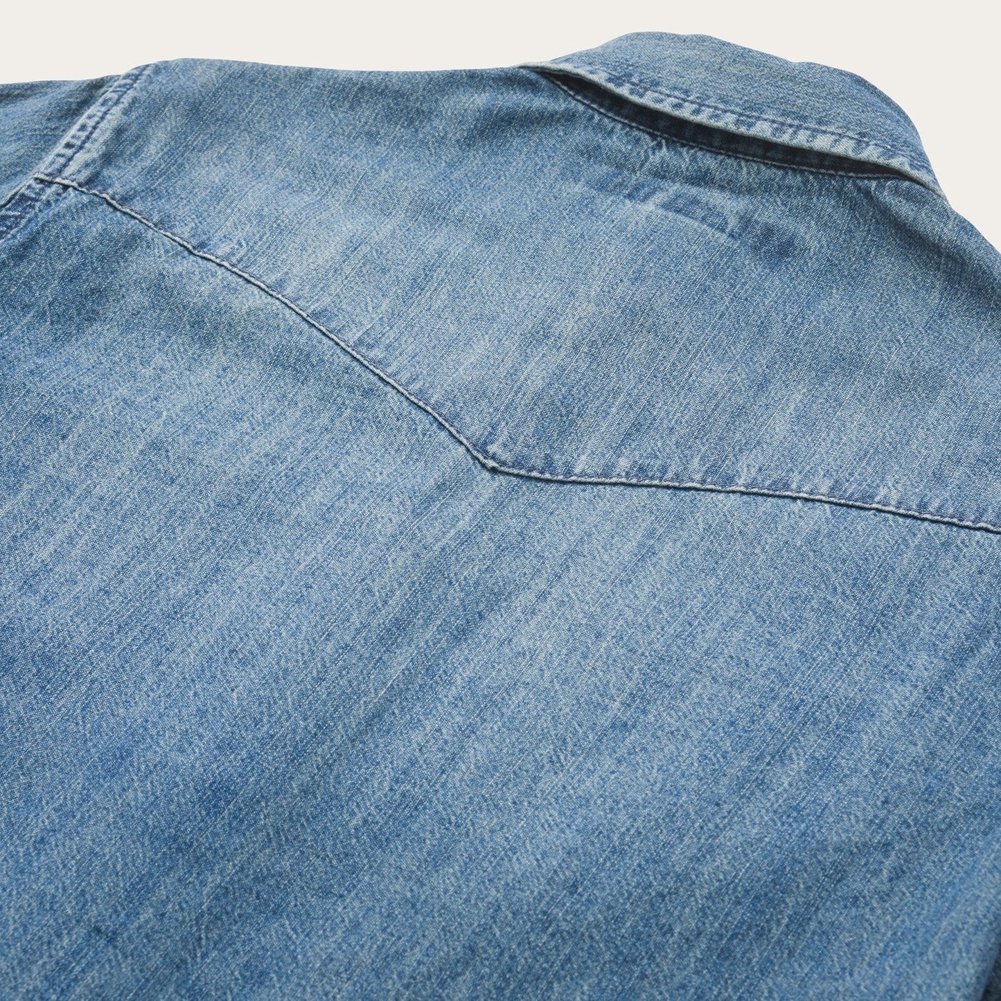Denim Snap Front Western Shirt Blue