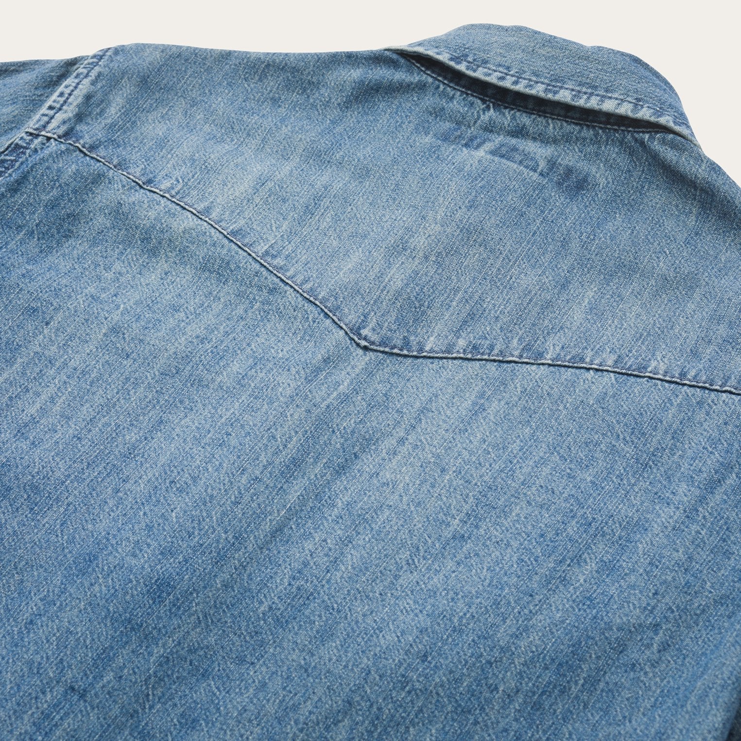 Denim Snap Front Western Shirt Blue