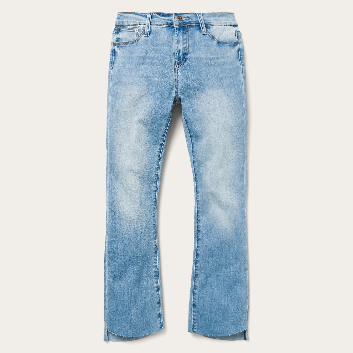 High Waist Flare Crop Jean Blue