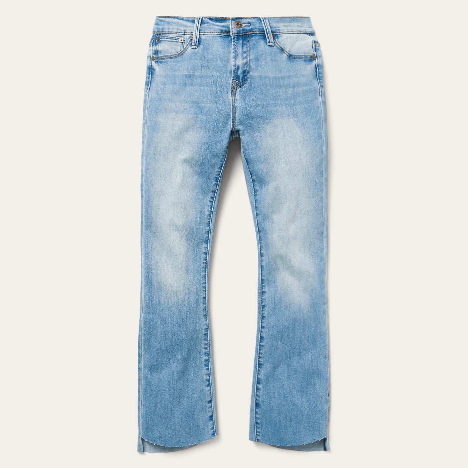 High Waist Flare Crop Jean Blue