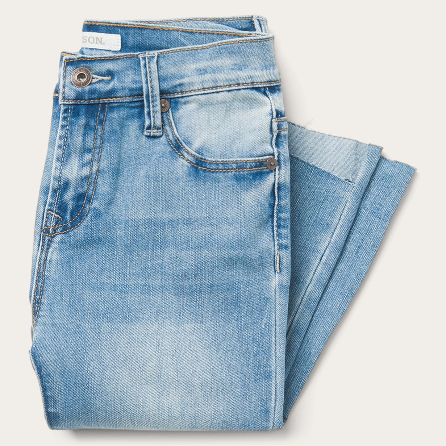 High Waist Flare Crop Jean Blue