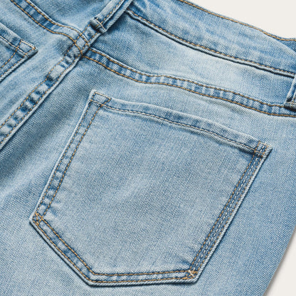 High Waist Flare Crop Jean Blue