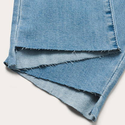 High Waist Flare Crop Jean Blue