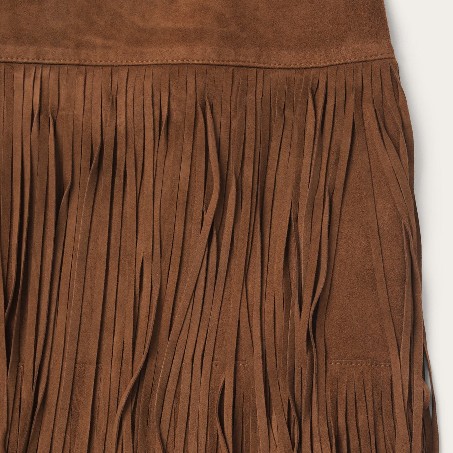 Suede Fringed Skirt Brown